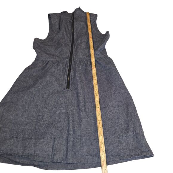 Tulle Brand Womens Small Dress Denim Mini Pockets Belt Pattern Lining Classy - Picture 10 of 16